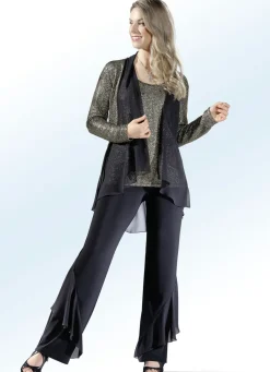 Clearance ELENA EDEN Hose mit effektvollen Volants SCHWARZ