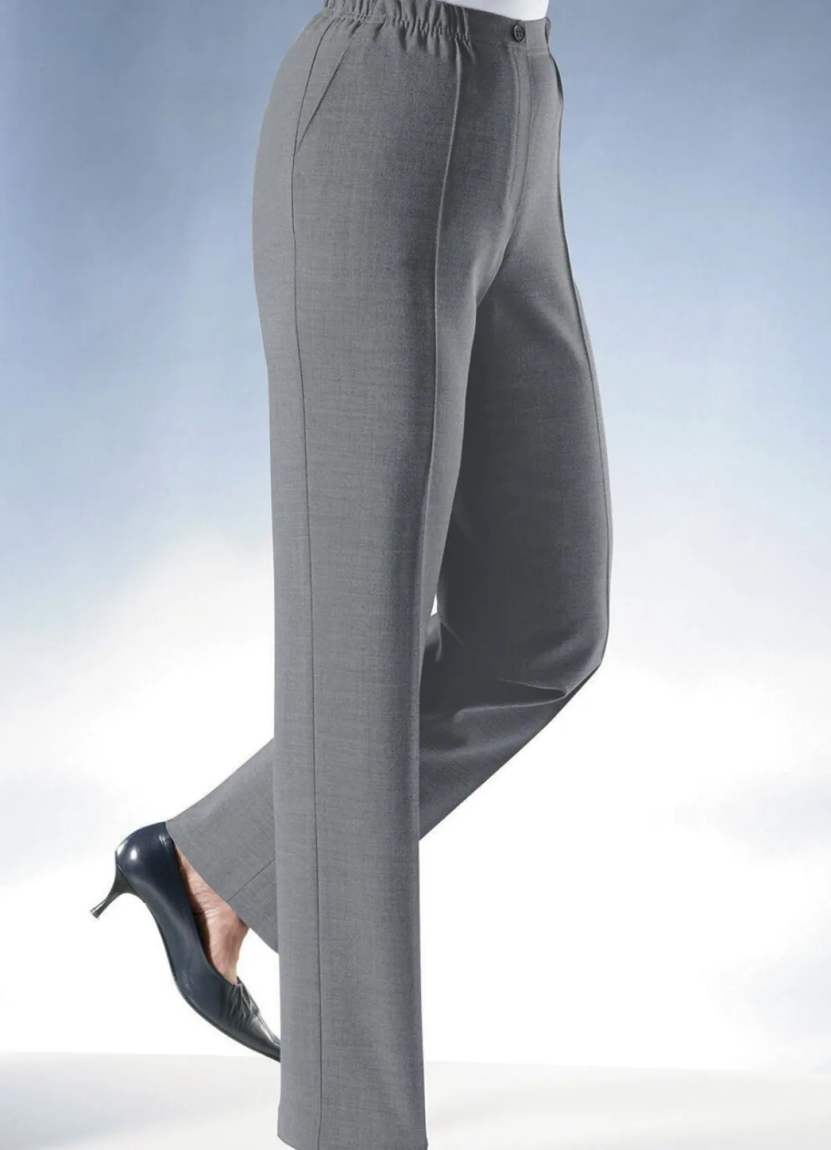 New BADER Hose mit eingearbeiteter Tresortasche M''GRAU MEL.
