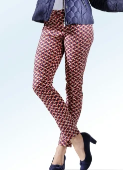 Online ASCARI Hose mit farbbrillantem Druck ROT-MARINE-BEIGE
