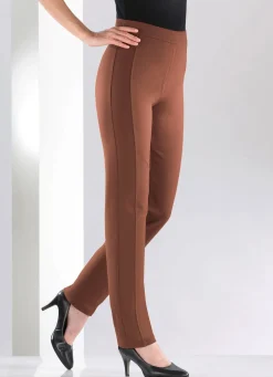 Outlet KLAUS MODELLE MADE IN GERMANY Hose mit figurgünstiger Teilungsnaht COGNAC