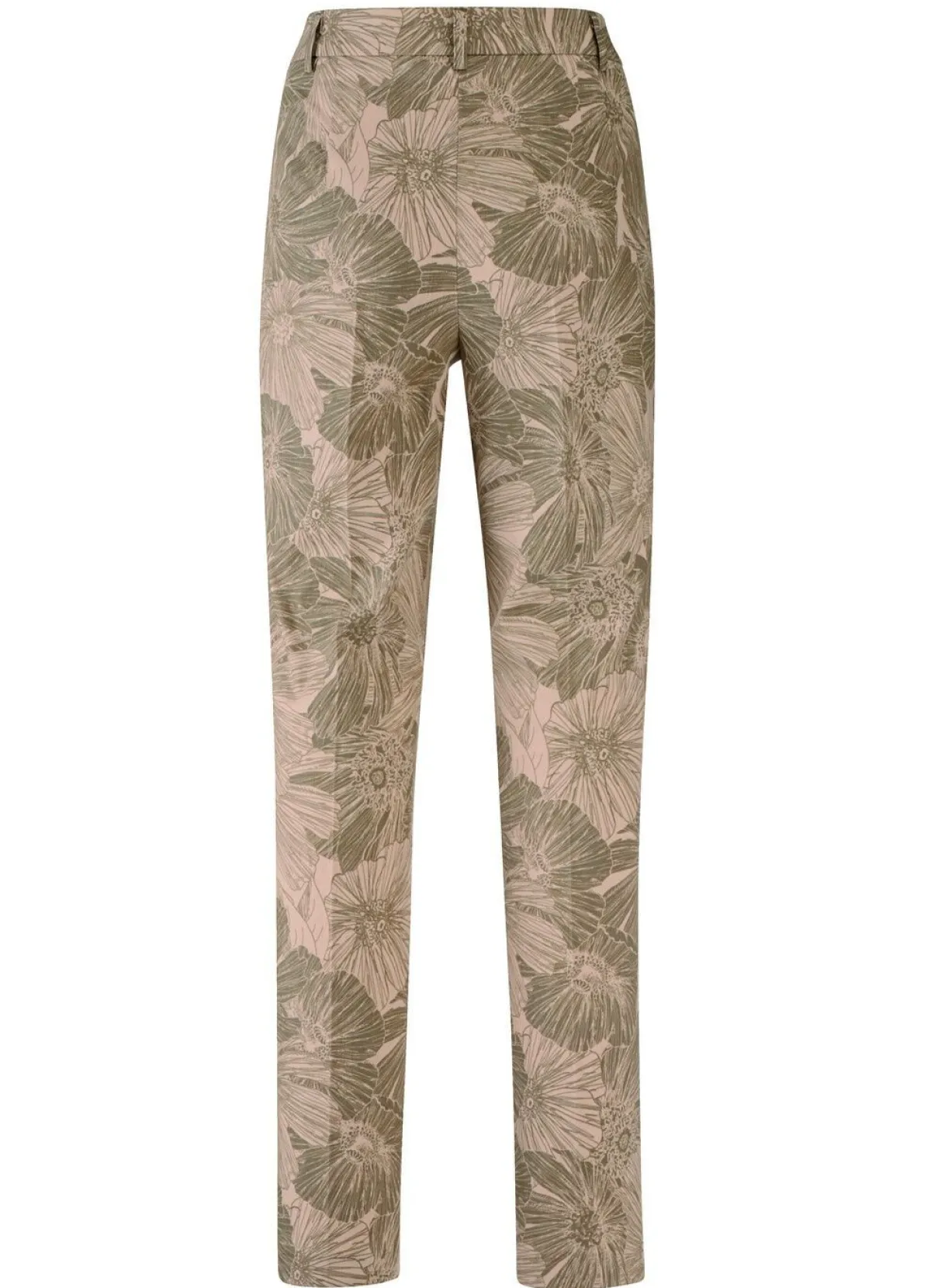 Hot BADER Hose mit floraler Dessinierung SAND-SCHILFGRÜN