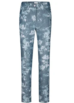 Clearance BADER Hose mit floraler Dessinierung BLAU-WEISS
