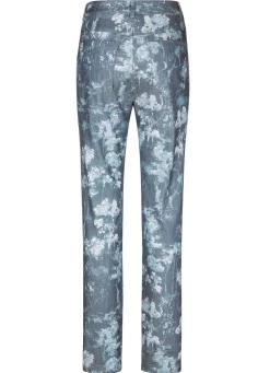 Clearance BADER Hose mit floraler Dessinierung BLAU-WEISS