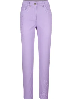Clearance BADER Hose mit floraler Stickerei FLIEDER