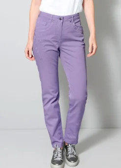 Clearance BADER Hose mit floraler Stickerei FLIEDER