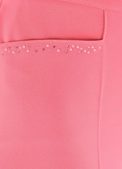 Sale KLAUS MODELLE MADE IN GERMANY Hose mit funkelndem Perlen- und Glitzersteinchenbesatz KORALLE
