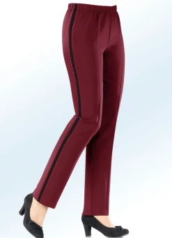 Discount KLAUS MODELLE MADE IN GERMANY Hose mit Galonstreifen RUBINROT-SCHW.
