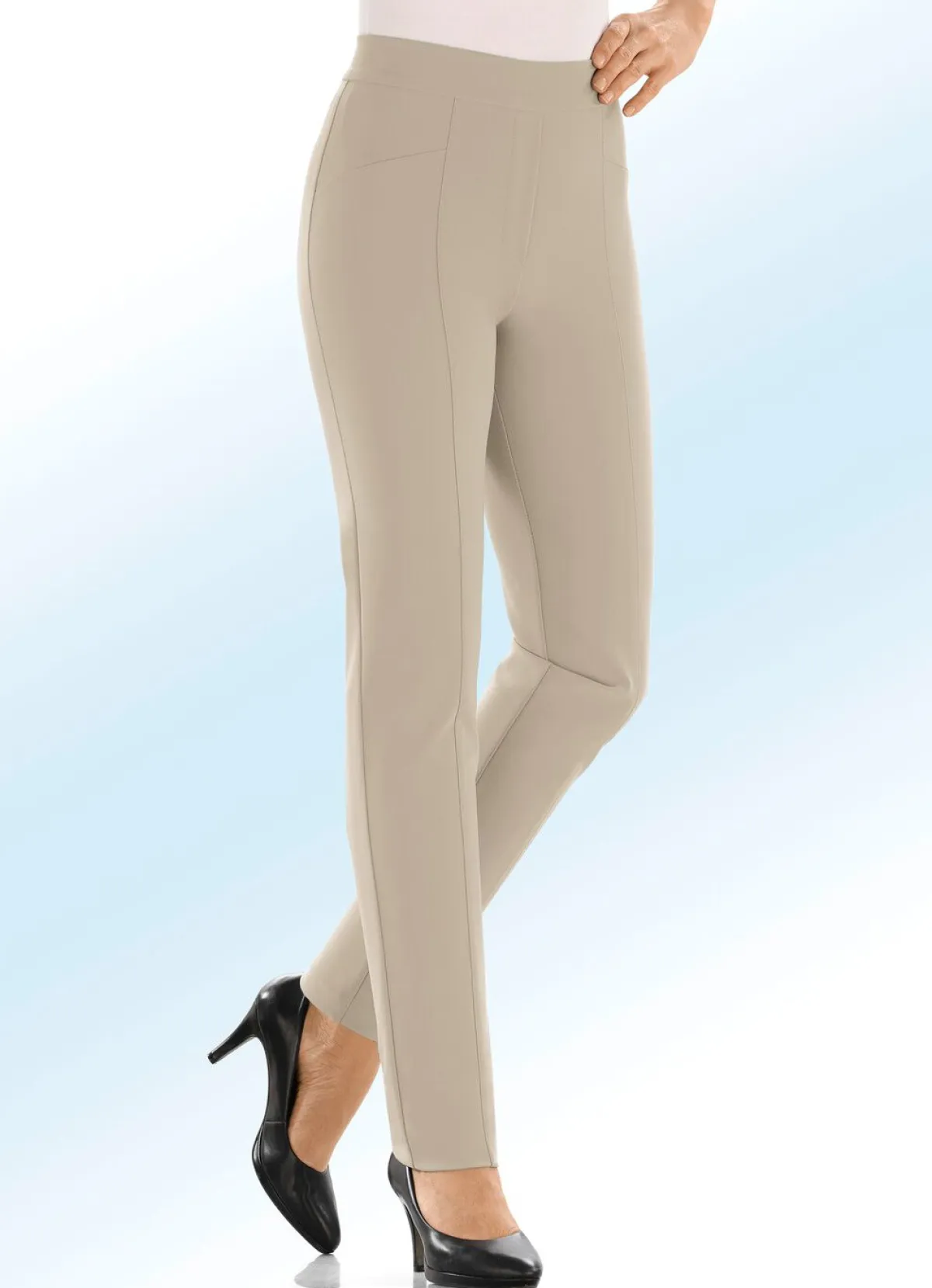 Clearance BADER Hose mit hübschen Ziersteppungen BEIGE