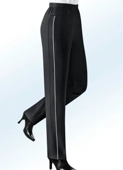 Best BADER Hose mit kontrasfarbener Zierpaspel SCHWARZ-HELLGR.