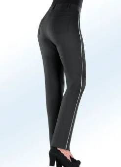 Outlet BADER Hose mit kontrastfarbener Zierpaspel D''GRAU-H''GRAU
