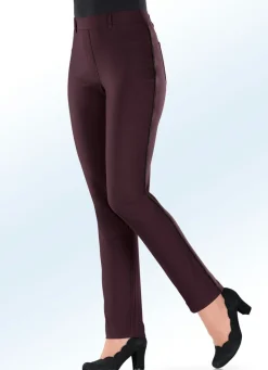 Clearance BADER Hose mit kontrastfarbener Zierpaspel BROMBEER-SCHW.