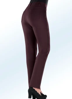 Clearance BADER Hose mit kontrastfarbener Zierpaspel BROMBEER-SCHW.