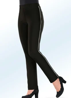 Best BADER Hose mit kontrastfarbener Zierpaspel SCHWARZ-H''GRAU
