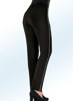 Best BADER Hose mit kontrastfarbener Zierpaspel SCHWARZ-H''GRAU