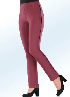 New BADER Hose mit kontrastfarbener Zierpaspel CHIANTI-SCHWARZ