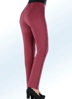 New BADER Hose mit kontrastfarbener Zierpaspel CHIANTI-SCHWARZ