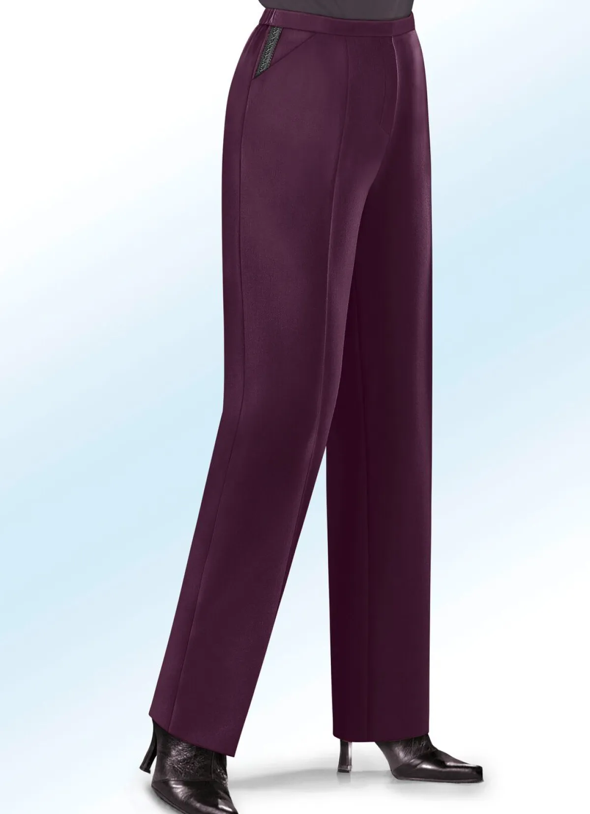 Clearance BADER Hose mit leicht ausgestellter Fußweite brombeer