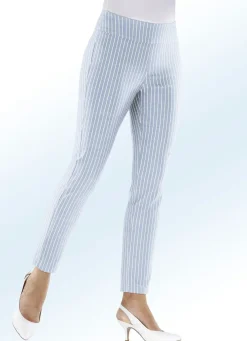 Best BADER Hose mit modischer Streifendessinierung HELLBLAU-WEISS