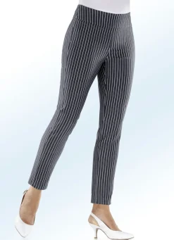 Best BADER Hose mit modischer Streifendessinierung GRAFIT-WEISS