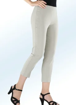 Hot BADER 7/8-Hose mit Plättchenzier HELLBEIGE