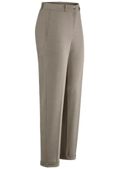 KLAUS MODELLE MADE IN GERMANY Hose mit rückwärtigem Dehnbundeinsatz TAUPE MELIERT