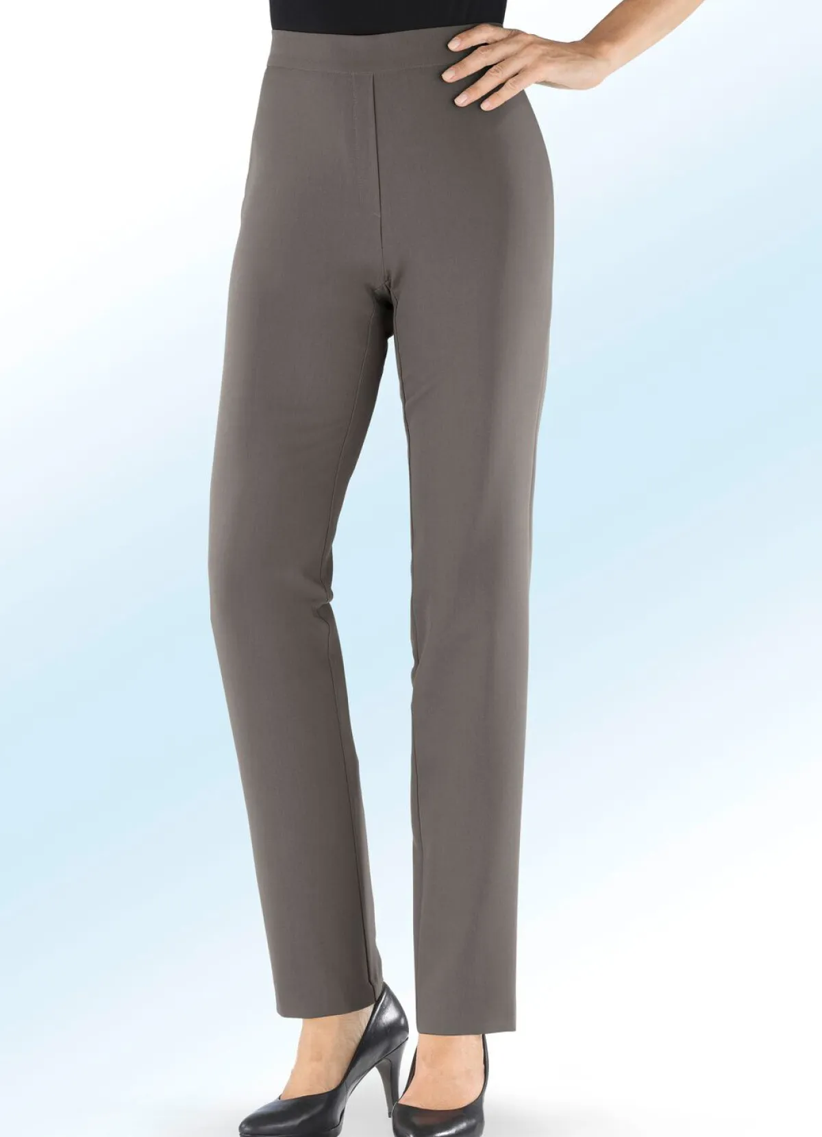 Best KLAUS MODELLE MADE IN GERMANY Hose mit rückwärtigem Dehnbund-Einsatz TAUPE