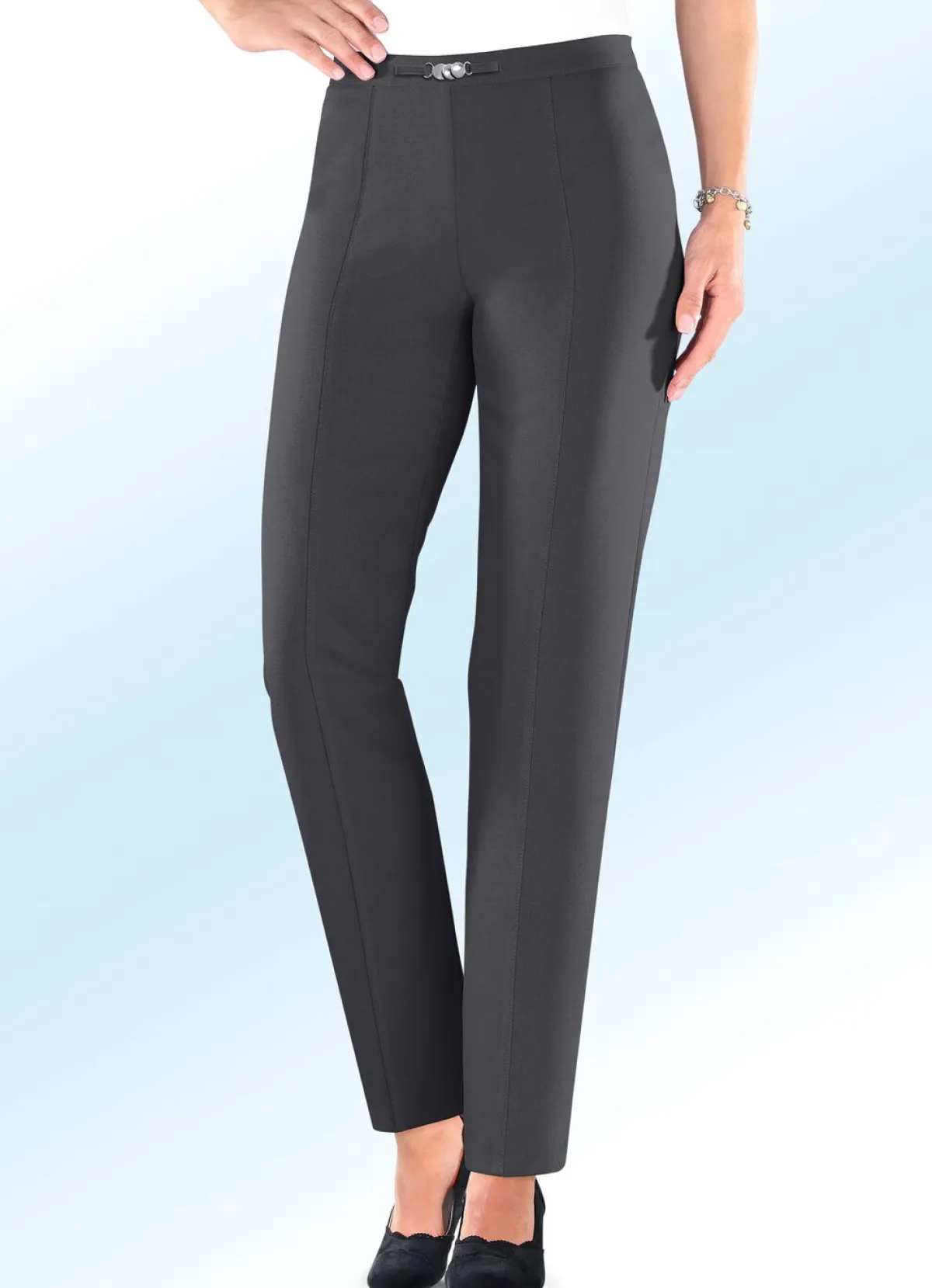 Discount KLAUS MODELLE MADE IN GERMANY Hose mit rückwärtigem Dehnbundeinsatz DUNKELGRAU