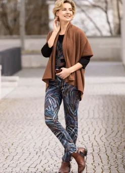 Sale BADER Hose mit rückwärtigen Dehnbundeinsätzen JEANSBLAU-SCHOKO-AUBERGINE