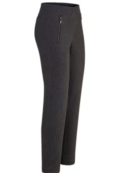 Outlet BADER Hose mit Reißverschluss-Taschen ANTHRAZIT MELIERT