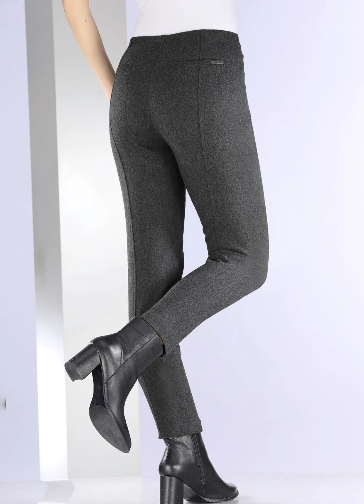 Outlet BADER Hose mit Reißverschluss-Taschen ANTHRAZIT MELIERT