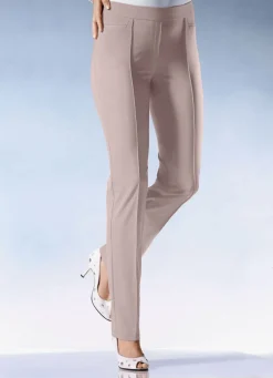 Outlet KLAUS MODELLE MADE IN GERMANY Hose mit schmaler Fußweite in 15 Farben ROSENHOLZ