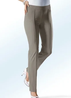New KLAUS MODELLE MADE IN GERMANY Hose mit schmaler Fußweite in 15 Farben TAUPE