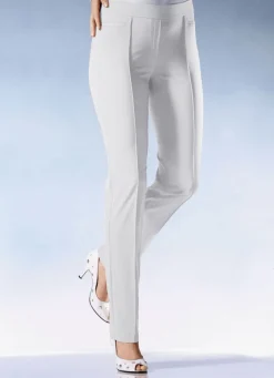 Hot KLAUS MODELLE MADE IN GERMANY Hose mit schmaler Fußweite in 15 Farben WEISS