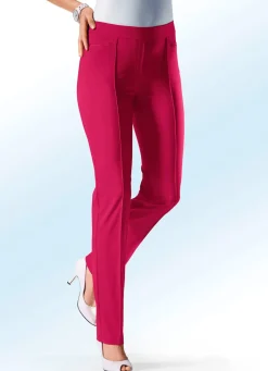 Hot KLAUS MODELLE MADE IN GERMANY Hose mit schmaler Fußweite in 15 Farben HIMBEERE