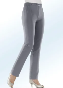 Best KLAUS MODELLE MADE IN GERMANY Hose mit schmückendem Zierteil vorne am Bund MITTELGRAU