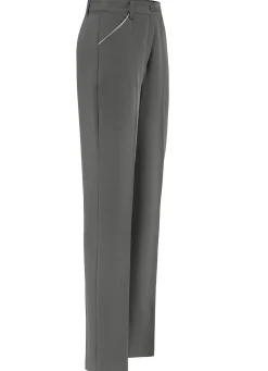 Outlet BADER Hose mit silberfarbener Kontrastpaspel GRAU MELIERT