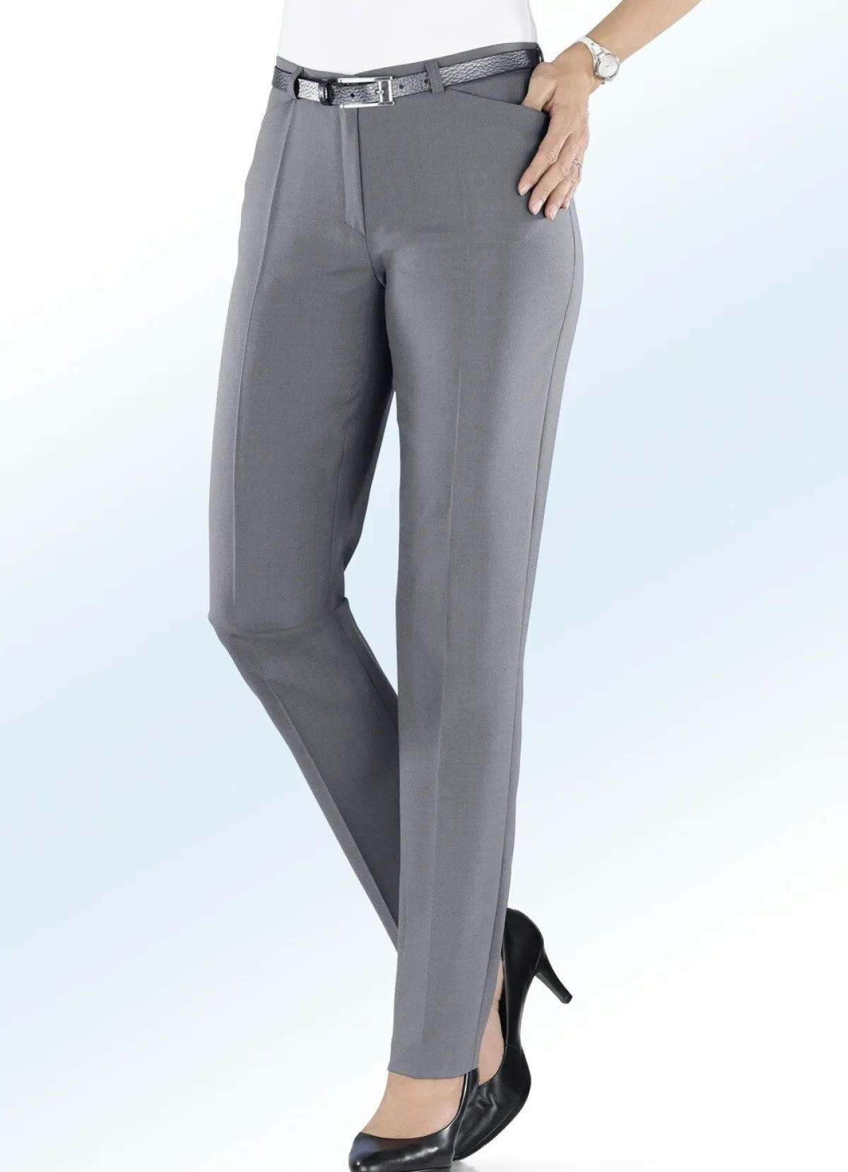 New BADER Hose mit Stretchbund MITTELGRAU MEL.