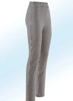 Discount BADER Hose mit trendiger Hahnentritt-Dessinierung SCHWARZ-WEISS
