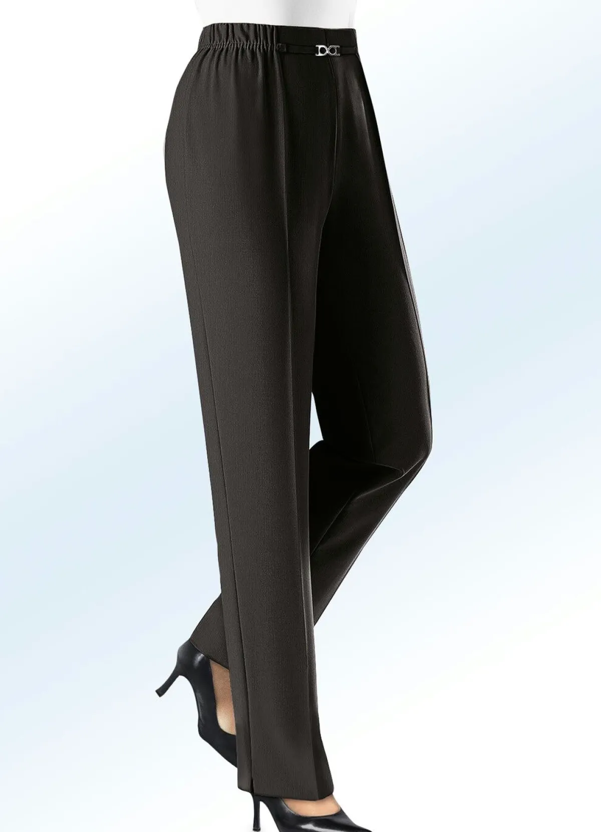 Hot KLAUS MODELLE MADE IN GERMANY Hose mit weiterem Hüftumfang SCHWARZ