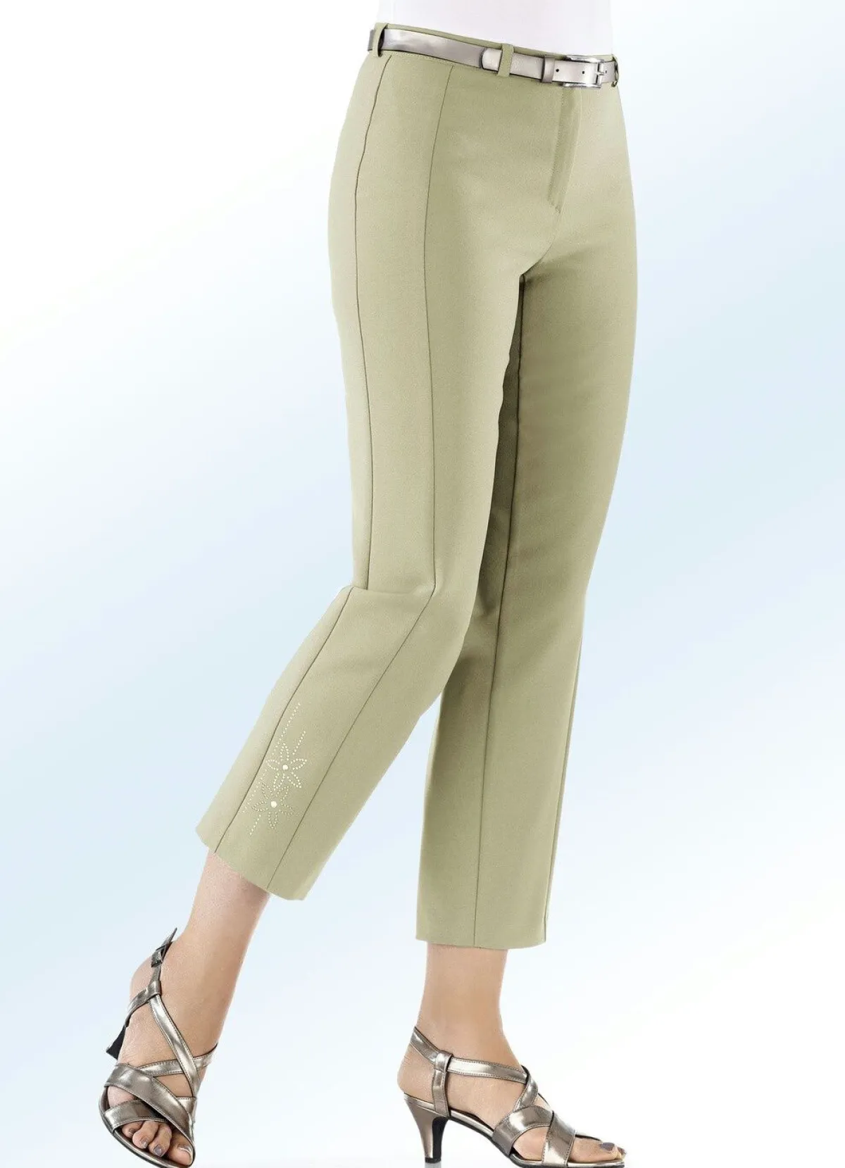 Discount KLAUS MODELLE MADE IN GERMANY 7/8-Hose mit Zierplättchenmotiv BEIGE