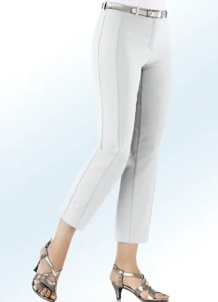 Hot KLAUS MODELLE MADE IN GERMANY 7/8-Hose mit Zierplättchenmotiv WEISS