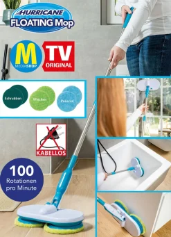 Outlet MEDIA SHOP Hurricane Floating Mop Akku-Rotationsmopp SILBER