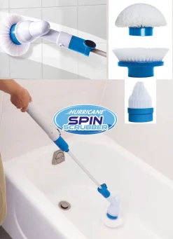 Discount MEDIA SHOP Hurricane Spin Scrubber Akku-Reinigungsbürste WEISS/BLAU