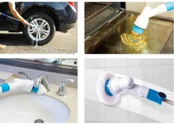 Discount MEDIA SHOP Hurricane Spin Scrubber Akku-Reinigungsbürste WEISS/BLAU