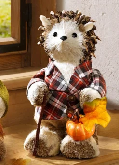 Sale BADER Igel aus Bast, Naturzapfen und Holz BRAUN