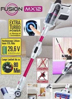 Sale BADER 2-in-1 Akku Hand- und Bodenstaubsauger Fusion MX 12 MAGENTA