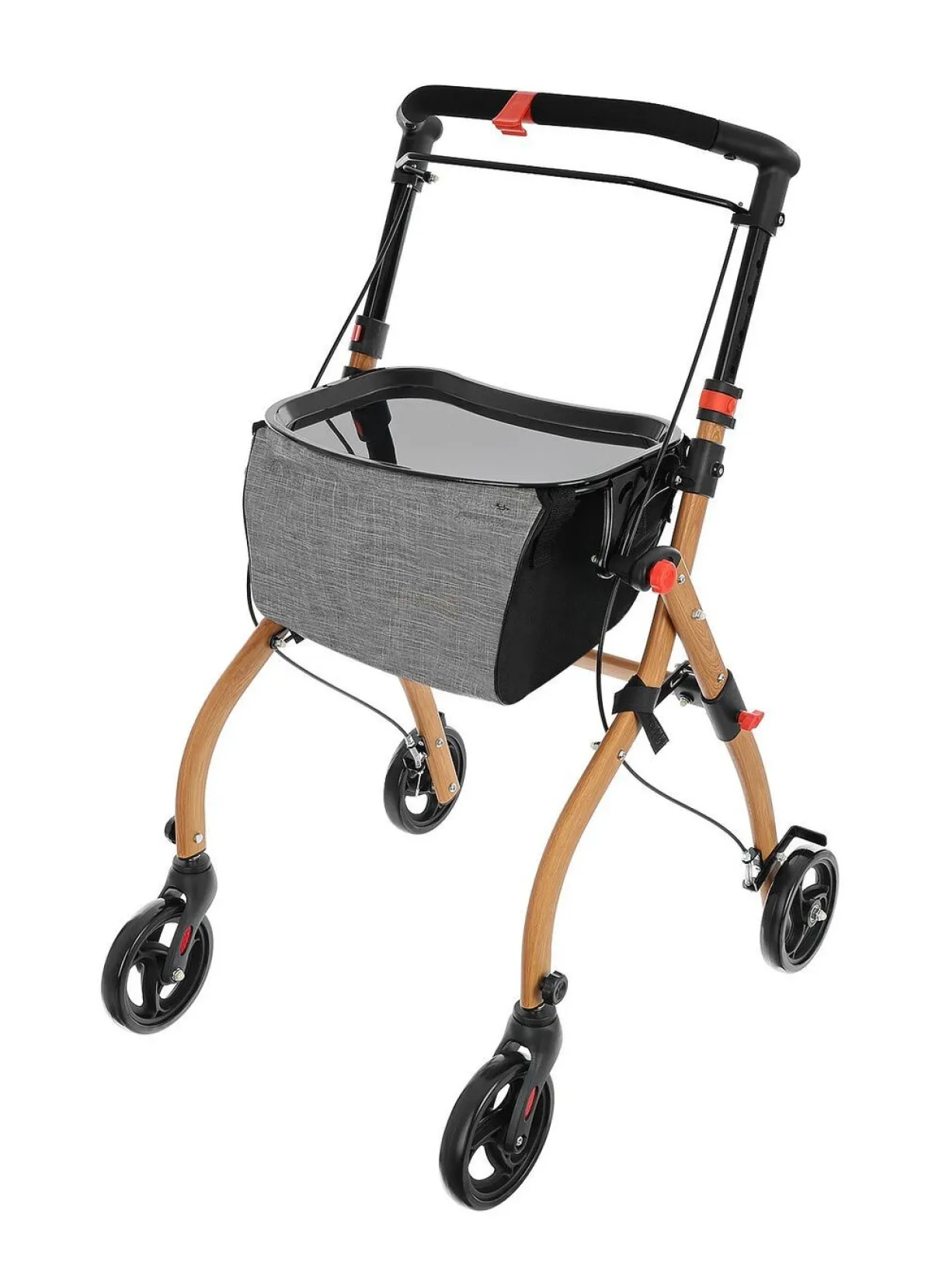 Clearance BADER Indoor Rollator - in edler Vollholzoptik SCHWARZ-BRAUN