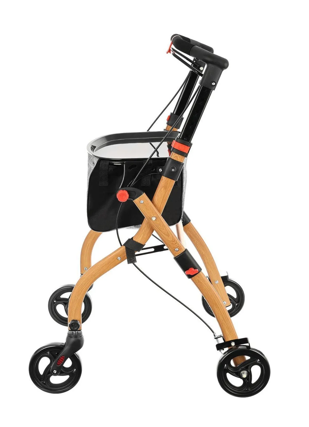 Clearance BADER Indoor Rollator - in edler Vollholzoptik SCHWARZ-BRAUN