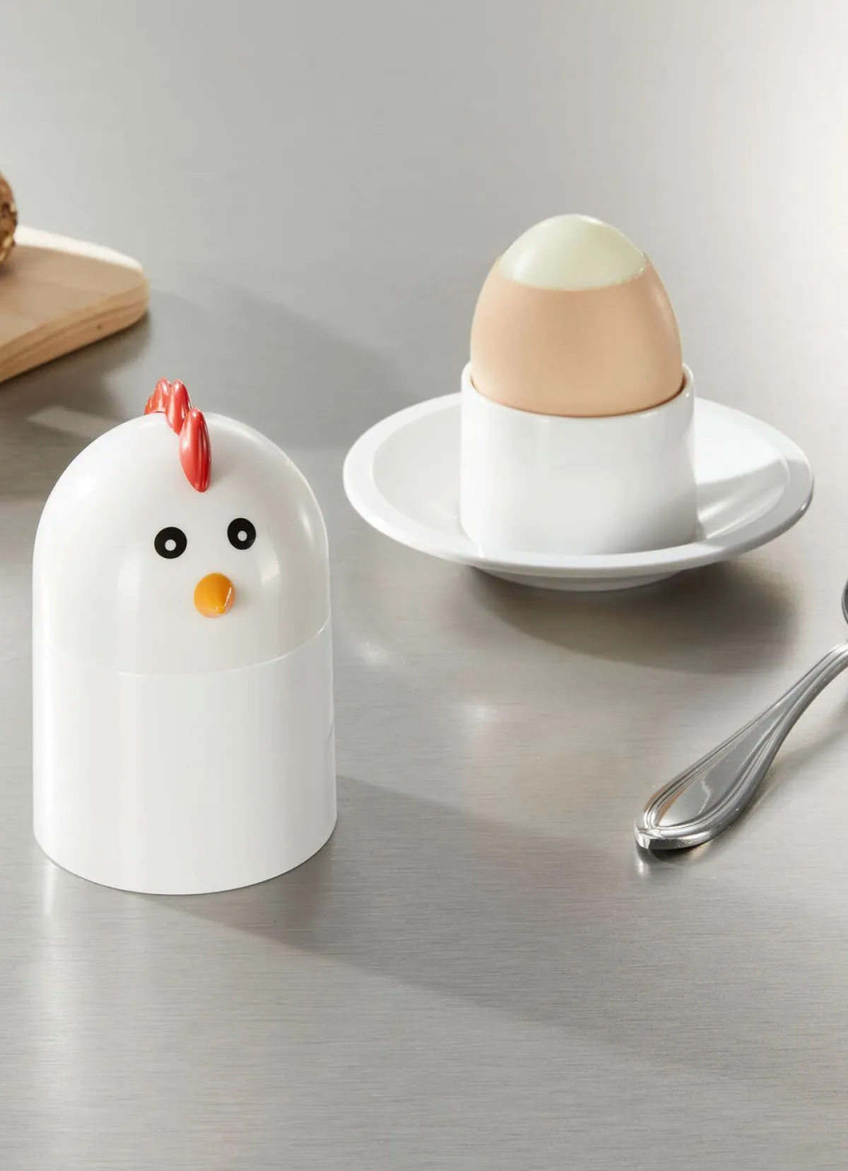 BADER 3-in-1 Eierköpfer, Eierbecher und Warmhalter WEISS