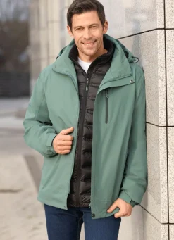 Linea Primero 3-in-1-Funktionsjacke von „LPO“ GRÜN-SCHWARZ
